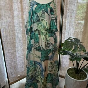 Tropical Green Maxi Dress